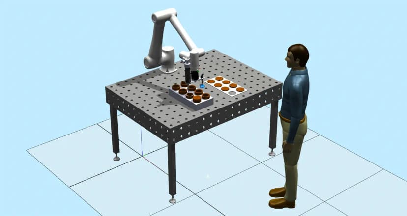 Роботизированный комплекс нанесения клея и установки крышки