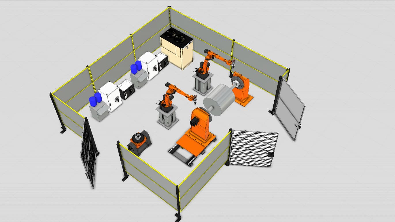 Роботизированный комплекс лазерной наплавки KUKA KR20 с позиционерами Senfeng