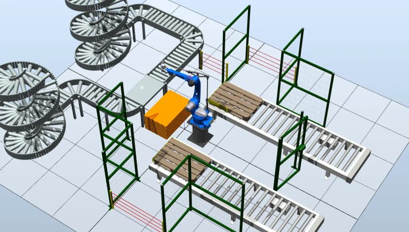 Роботизированный комплекс паллетирования коробов