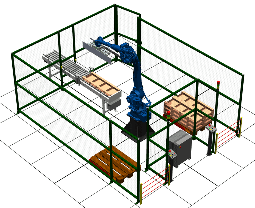 Роботизированный комплекс паллетирования коробов