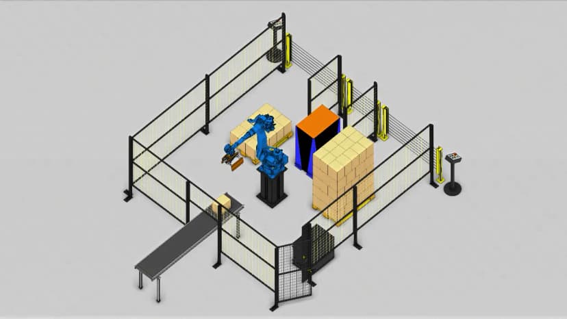Роботизированный комплекс паллетирования гофрокоробов
