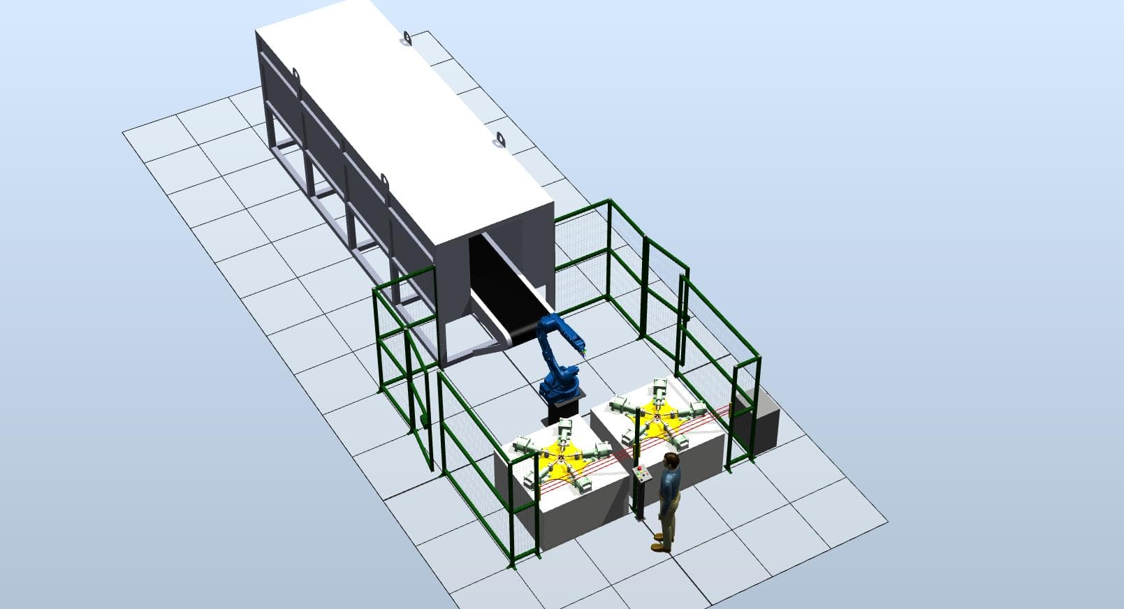 Комплекс изготовления стабилизатора с роботом Yaskawa GP20 и конвейерной печью