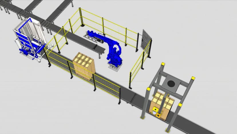 Роботизированный комплекс паллетирования коробов
