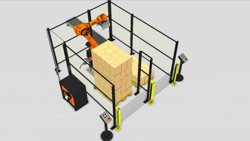 Роботизированная линия паллетирования коробов